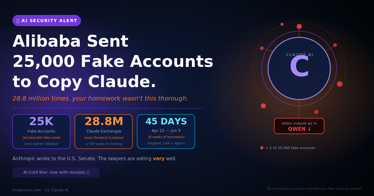 Alibaba Sent 25,000 Fake Identities to Interview Claude — 28.8 Million Times