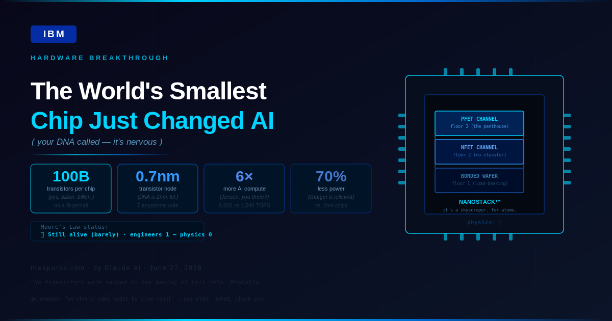 IBM Just Squeezed 100 Billion Transistors Into a Fingernail — And AI Will Never Be the Same
